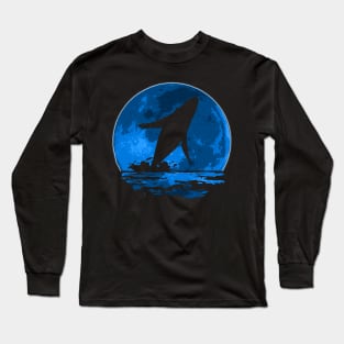 Blue Whale Moon Long Sleeve T-Shirt